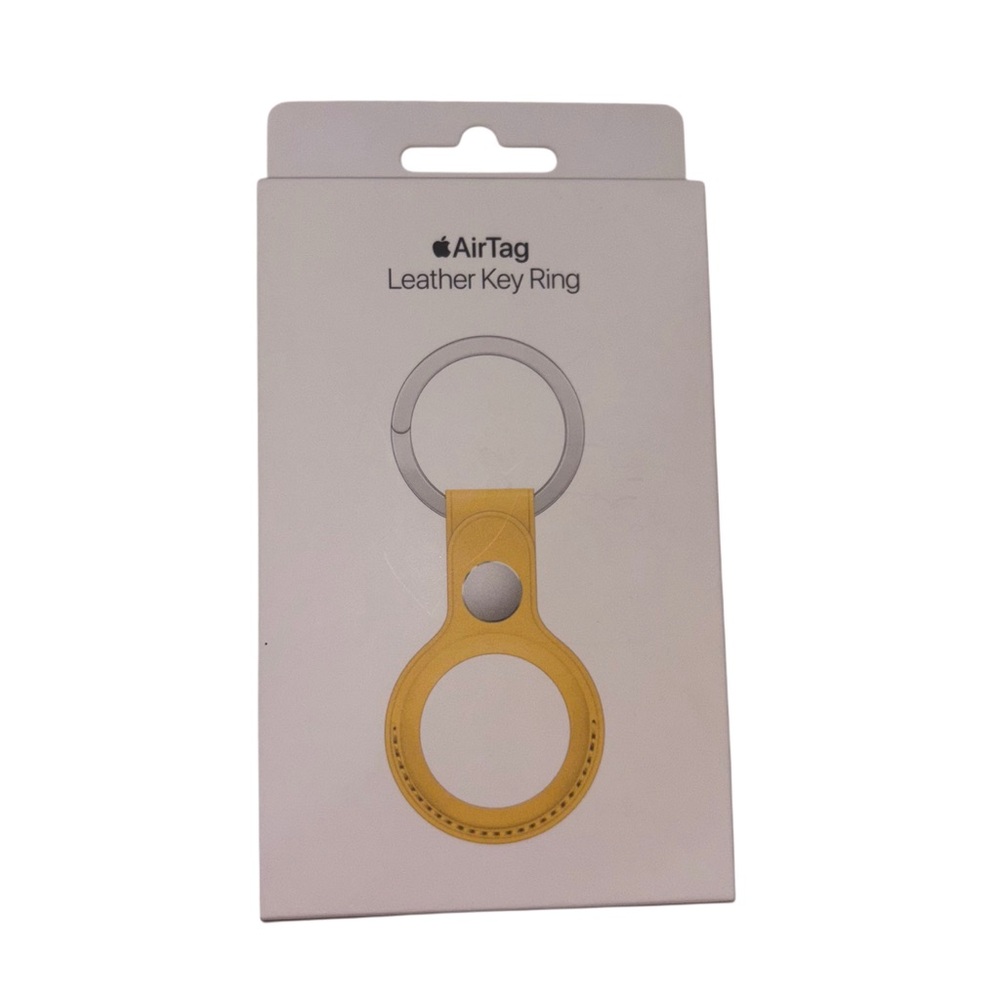 Leather Keyring for AirTag yellow
